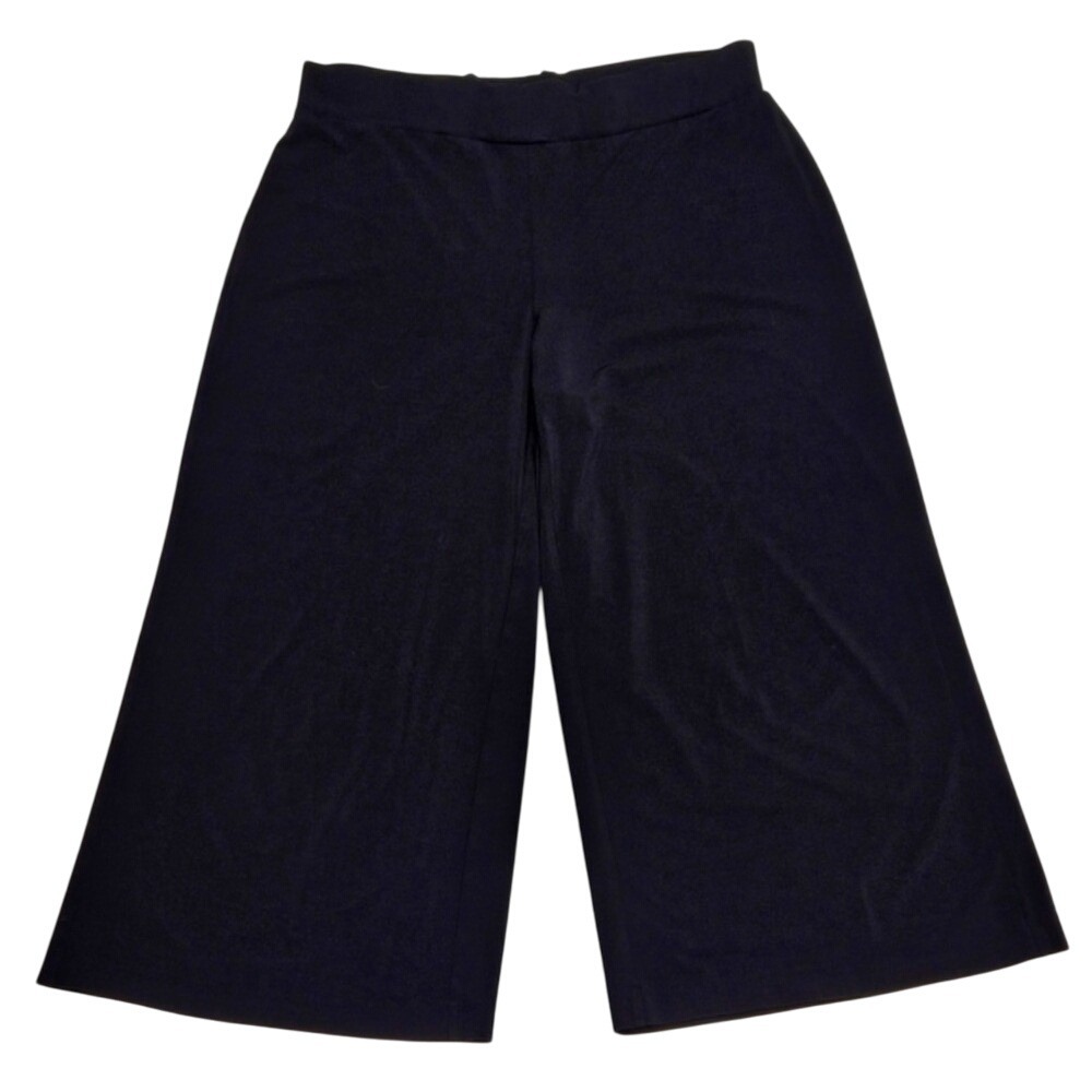 Tribal Black Culottes Wide Leg‎ Cropped Pants Comfortable Elastic Waist